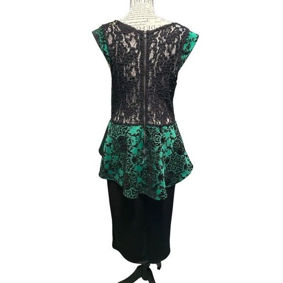 Women’s Y2K Peplum Lace Back Cap Sleeves Dress Back Zip Closure Size XL Gothic - Picture 4 of 9